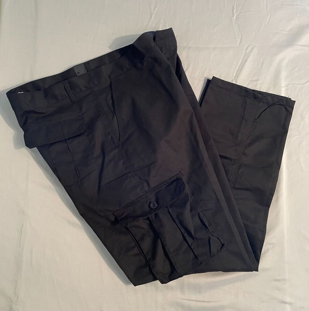 Reset Cargo Pants Mens Size 38x30 Black Cotton Polyester Deep Pockets